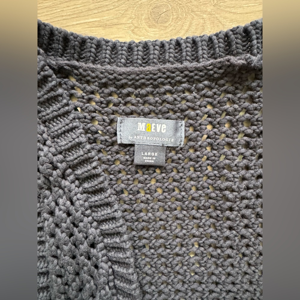 Anthropologie Deep Blue V-Neck Sweater Vest Size Large - Picture 5 of 13